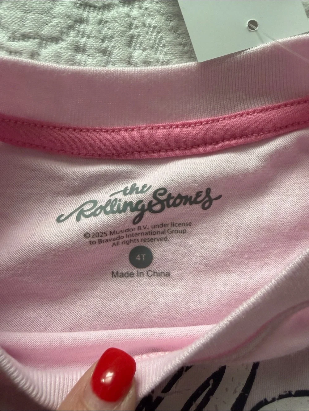 the Rolling Stones Kids 4T Pink Graphic Tee and Lavender Bike Shorts Set new